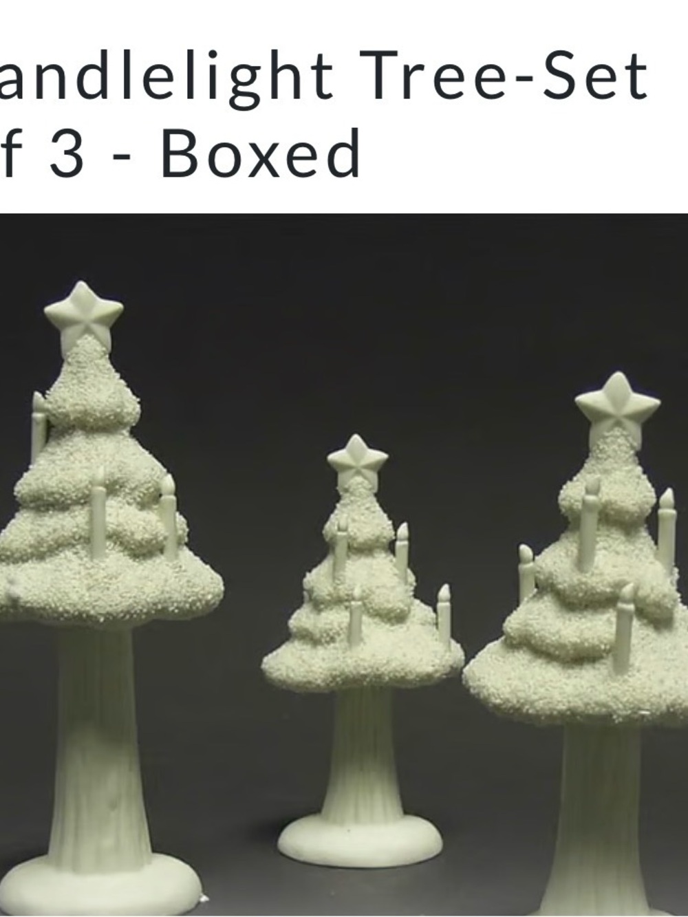 Department 56 Green Snowbabies Candlelight Trees Boxed Set